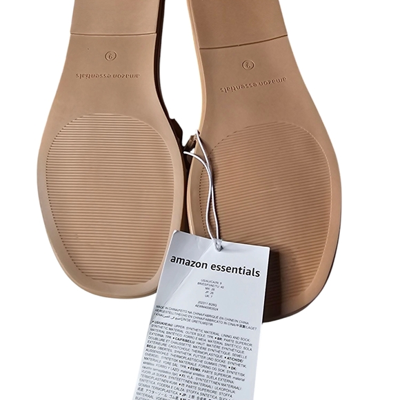 Amazon Essential Women's Tan Slide Sandals 9 - Picture 3 of 3